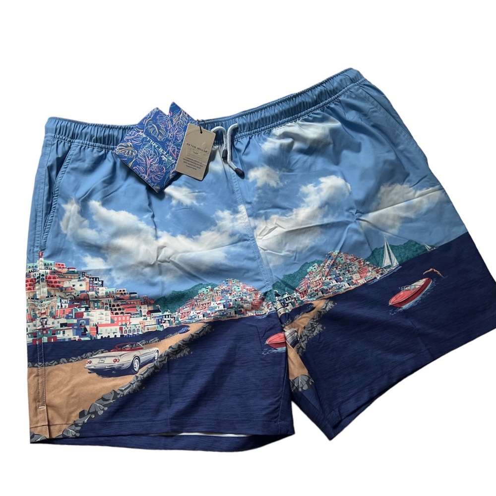 Peter Millar Seaside Men's Road to Riviera Swim Trunk Size XXL